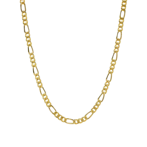 Collar de Cadena Fina de Plata de Ley 925 y Oro Amarillo de 14K, 2.5mm, Estilo Figaro Clásico para Mujer, 18 Pulgadas, Regalo de Compromiso o Boda - Product Image 1