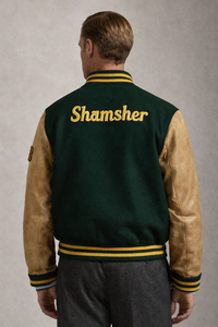 Chaqueta Varsity de Alta Calidad para Hombre, con Botones, Mangas de Cuero, Tallas Grandes, Personalizable con Marca, Venta al Por Mayor - Product Image 6