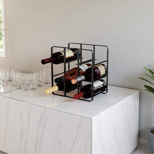 Elegante Botellero de Alambre Metálico Negro con Diseño de Oso, Perfecto para Decoración del Hogar, Bodas y Exhibición de Artículos de Bar - Product Image 2