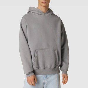 เสื้อฮู้ดดี้ผ้าฝ้าย 100% แบบสวมหัว ล้างสีสไตล์แอซิดวอช สำหรับผู้ชาย ทรงโอเวอร์ไซส์  มีหลายสีและหลายขนาด - Product Image 2