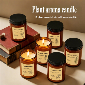Wholesale Classic Scented Candle 100g - 3.5oz Brown Jar Smokeless Luxury Soy Wax Candle for Home Decor Hotel SPA and Wedding - Product Image 4