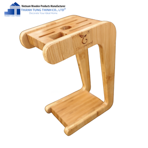 THANH TUNG THINH Bamboo <b>Kitchen</b> Storage Rack Rectangular Multifunctional Standing Type Minimalist Design for Spice and <b>Gadgets</b> - Product Image 3