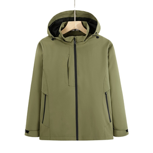Men's <b>Light</b> Gray Hooded Windbreaker Jacket with Zipper Closure Casual Outdoor Wear Autumn Season Polyester <b>Shell</b> - Product Image 5