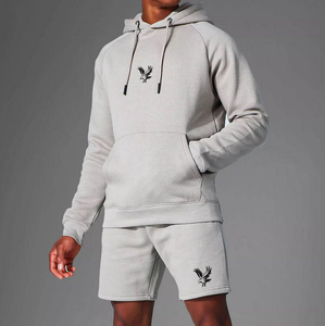 Conjunto Deportivo Tri Pro Sports para Hombre, Sudadera con Capucha y Pantalones Cortos, Gris, Dos Piezas, Ropa Deportiva Informal 2026 - Product Image 1