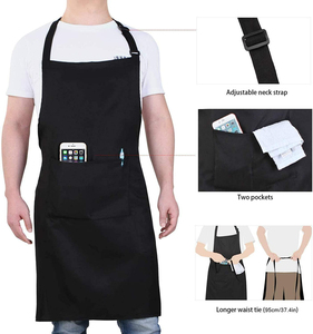 Delantal con Logotipo Personalizado, de Algodón Tejido, Unisex, Uniforme para Camareros de Restaurante y Bar, Manga Corta, Cierre a Presión, Tirantes Ajustables, Bolsillo - Product Image 3