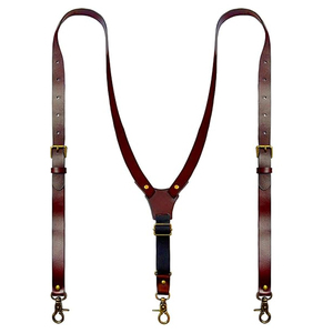 Good Selling New Arrival Handmade Vintage Men's Y-<b>Back</b> <b>Braces</b> Brown Leather Suspenders With Metal Clips For Wholesale Rate - Product Image 1