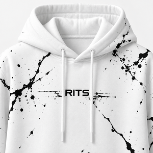 Sweat à capuche décontracté RITS pour homme, imprimé marbre blanc et noir, avec poche avant, coupe classique, pour l'automne, vente en gros - Product Image 4