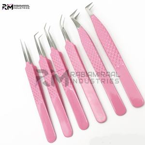 Pinzas para Extensión de Pestañas RMI, Juego de 5 Pinzas de Acero Inoxidable Japonés con Punta Curva y Lisa, Marca OEM, 45 90 - Product Image 2