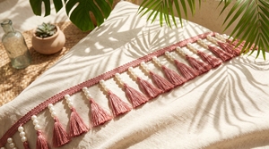Flecos de Borlas de Poliéster Premium con Tres Perlas para Cortinas de Lujo y Decoración del Hogar - Product Image 1
