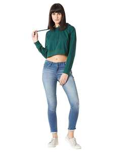 Wholesale Women Ladies <b>Crop</b> Tops 2023 Custom Croptop Hoodie Set Women <b>Zip</b> <b>up</b> Fleece Pullover Women Hoodies - Product Image 3