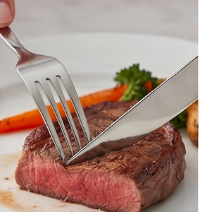 Couverts en acier inoxydable gravés et argentés de créateur pour la décoration formelle de la salle à manger, de la maison, de la cuisine, de l'hôtel et de la table de mariage - Product Image 4