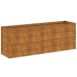 Grandes jardinières surélevées en acier corten rouillé avec incrustations décoratives, ensembles de jardin - Product Image 2