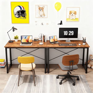 Scrivania da Gaming in Legno Massello da 40 Pollici, Tavolo Moderno per Ufficio Domestico e Spazi Ristretti, Marrone Ruggine - Product Image 4