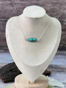 Collar de Turquesa Kingman Hecho a Mano, Plata de Ley, Estilo Boho del Suroeste, Joyería de Diseño, Regalo para Ella - Product Image 1