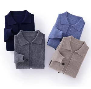 <b>Men's</b> Polyester/Cotton Knitted Varsity <b>Jacket</b> Pockets Front Regular Fit Casual Wear Turn-down Collar Solid Color <b>Pullover</b> Autumn - Product Image 6