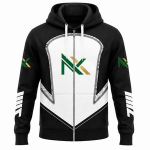 Sudadera con capucha y cremallera con logo personalizado para hombre, sudadera bordada de marca, chaqueta de equipo de esports, ropa urbana, venta al por mayor de fábrica OEM - Product Image 1