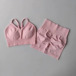 Conjunto Deportivo Transpirable para Mujer, Ropa de Gimnasio sin Costuras, Shorts de Yoga con Cintura Elástica - Product Image 5