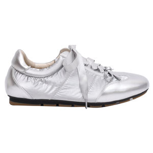 Zapatos Planos de Ballet de Cuero Genuino para Mujer Ann'S, Cierre con Tiras y Lazo, Tacón Bajo Informal, Color Plateado, para Todas las Temporadas - Product Image 5