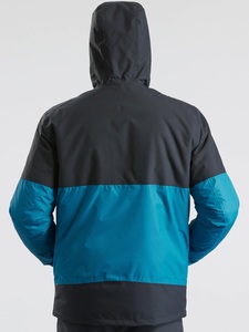 Veste matelassée à capuche pour homme, color-block, imperméable, fermeture éclair sur le devant, style sportif, vêtement d'hiver, coupe classique, extérieur en polyester - Product Image 2