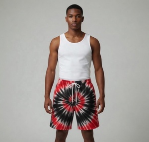 Vivid Fuchsia Turquoise Spiral Burst Tie Dye Premium Sublimation Mesh Performance Shorts Moisture Wicking Comfort Fit Men Women - Product Image 2