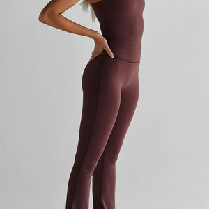 Custom Women <b>Flare</b> <b>Leggings</b> Gym Yoga Pants High Waist Wholesale OEM ODM Sportswear Manufacturer Supplier - Product Image 4