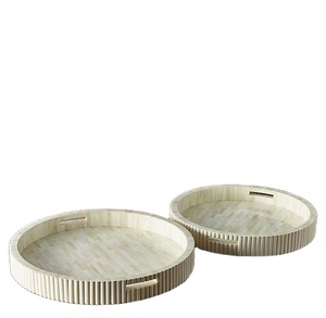 ถาดไม้ล้างสีขาวลายมะม่วงถาดเสิร์ฟสำหรับตกแต่งห้องนั่งเล่นห้องนอนและห้องครัวถาดไม้สไตล์ตกแต่งบ้าน - Product Image 1