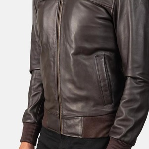 Veste en cuir véritable marron foncé décontractée de haute qualité pour hommes, avec logo personnalisé, design vierge, grandes tailles, vestes en cuir pour hommes - Product Image 6