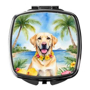 Femmes et Filles Jaune Labrador Retriever Luau Compact Miroir Poche Pliante Maquillage de Voyage Cadeau Décoratif - Product Image 1