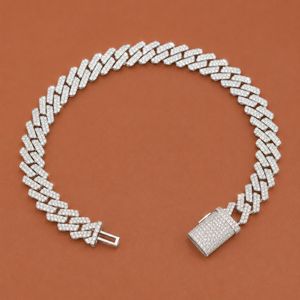 Pulsera de Cadena de Plata 925 con Moissanita, Corte Brillante Redondo, de Lujo, Unisex, para Uso Diario - Product Image 1