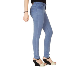 Wholesale High Quality Mid Waist Plus Size Breathable Denim Jeans Pencil Pants <b>Women</b> Fashion Full Length Casual Streetwear - Product Image 2