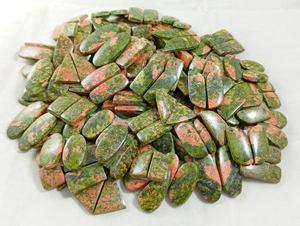 Vente en gros, lot de cabochon en jaspe naturel unakite, pierres précieuses vertes semi-précieuses en vrac, bijoux faits à la main en fil métallique pour cristaux de guérison - Product Image 5
