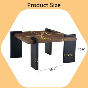 Tavolino da Caffè Moderno Minimalista in MDF Color Noce, Dimensioni 31.5, per Soggiorni e Aree Relax - Product Image 4