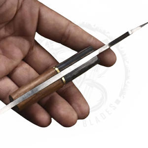 Couteau de chasse d'extérieur de haute qualité en acier inoxydable D2 au carbone, couteau tactique de survie, manche en bois, style poisson - Product Image 4