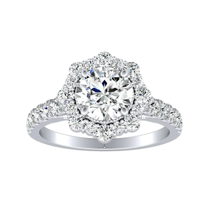 Bague solitaire avec diamant de laboratoire de 1,50 ct, taille brillant rond, clarté VS1, couleur F, certifié IGI, diamant CVD, or blanc 10 carats - Product Image 3