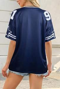 Camisetas de Jersey para Mujer 2026, Camisetas Gráficas con Cuello en V, Estilo Holgado, Streetwear, Número, Camiseta Oversize, Tops de Verano - Product Image 3