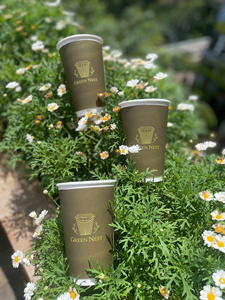 Vasos Desechables de Papel con Aislamiento Térmico de Doble Pared GREEN NEST, para Llevar Café, con Impresión de Logotipo Personalizado - Product Image 4