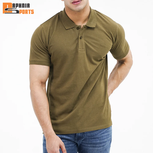 Camiseta de Golf de Manga Corta Lisa de Alta Calidad, 100% Algodón, Tejida con Logotipo Personalizado OEM, de Secado Rápido, Transpirable y sin Costuras para Hombre - Product Image 1