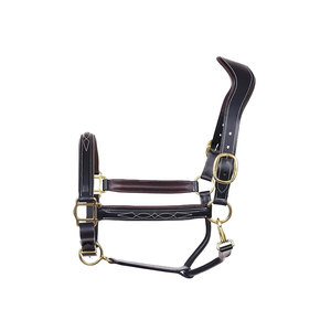 Stirrups with Brass Hardware and Decorative Stitching PU Material for <b>Equestrian</b> Use - Product Image 1