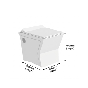 Inodoro de Cerámica Moderno de Una Pieza, Montado en el Suelo, con Sifón en P, para Hotel y Baño - Product Image 3