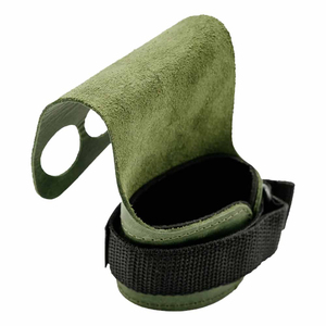 Agarraderas de Cuero Vacuno de Primera Calidad 100% Hechas a Mano para Levantamiento de Pesas en Color Marrón con Tres Agarraderas Personalizadas Resistentes - Product Image 6