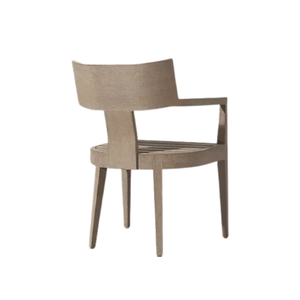 Modern Upholstered Dining Chair Wooden <b>Armchair</b> <b>Beige</b> Dining Seat for Home Restaurant - Product Image 2