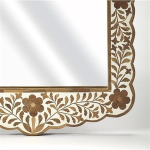 Handcrafted Teak Wood <b>Mirror</b> Frame with Brass Inlay - Luxury Wholesale - Product Image 4