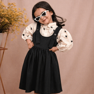 Conjunto a juego para madre e hija, elegante, de longitud completa, modesto, de punto, con estampado de amor bordado y motivo de corazón en el interior. - Product Image 3