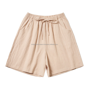 <b>Womens</b> <b>Shorts</b> Elastic Waist Drawstring Cotton Pockets Solid Color Breathable Summer Running - Product Image 2