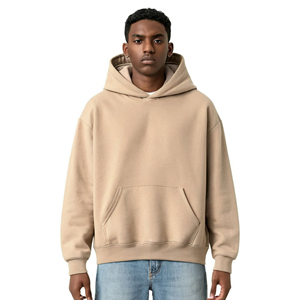 Sudadera con Capucha Extra Grande para Hombre, Color Sólido, Algodón French Terry, Estilo Casual Otoñal - Product Image 1