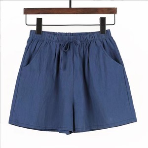 Jupe-short rose pour femme, taille élastique avec cordon de serrage, coupe ample, décontractée, couleur unie, tissu Oxford respirant, taille mi-haute - Product Image 2