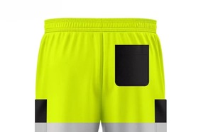 Wholesale Solid Safety Work Shorts Multi Pockets Breathable <b>Elastic</b> Waist Reflective Hi Vis Men's Working Shorts - Product Image 4