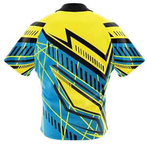 Unisex Blue Black Sublimation <b>Boxing</b> Polo <b>Shirt</b> Moisture Wicking Quick Dry Regular Fit Front Logo Print Waterproof - Product Image 6