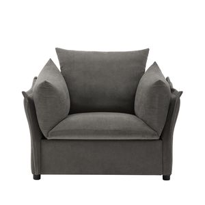 Poltrona Singola in Ciniglia Stile Moderno, Sedia Lounge Oversize con Braccioli per Soggiorno e Camera da Letto - Product Image 3