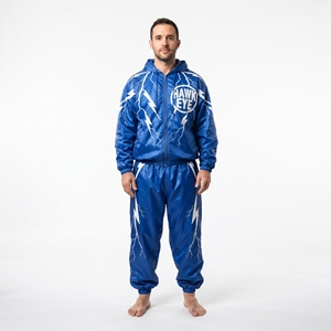 Ensemble survêtement coupe-vent personnalisé pour homme en polyester et nylon avec fermeture éclair – Vente en gros - Product Image 5